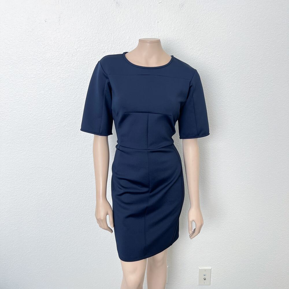 [Whistles] Navy Blue Half Sleeve Scuba Sheath Dress Work Career Office Sz US 12